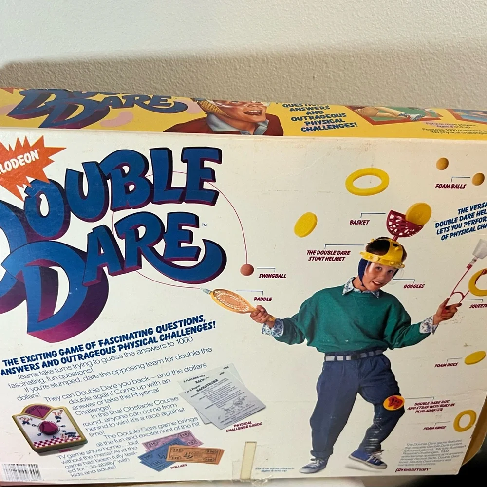 Vintage Nickelodeon Double‎ Dare Game missing timer and challenge cards